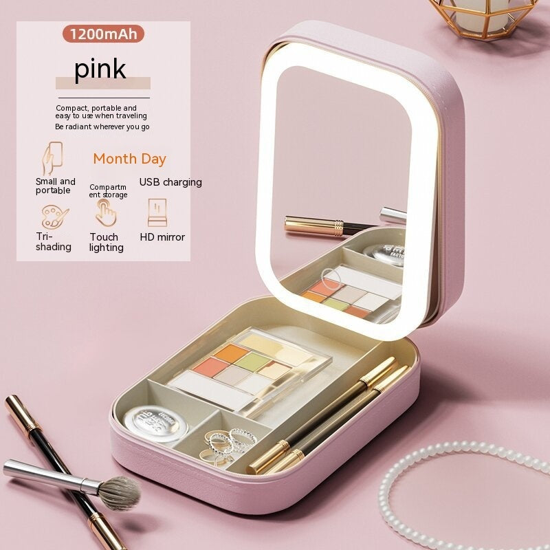 Portable Makeup Storage Box With LED Light
