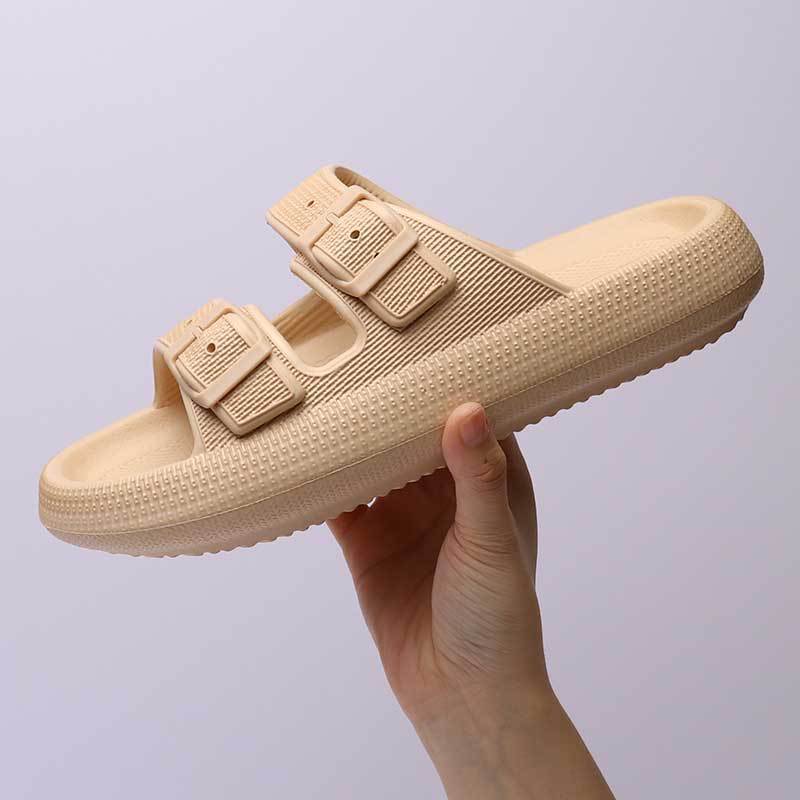 Solid Colour Summer Buckle Soft Bottom Sandals