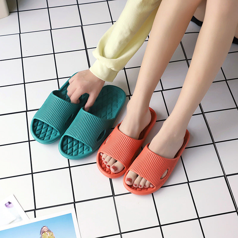 Soft Slippers Non-slip Solid Colour Bright Slides
