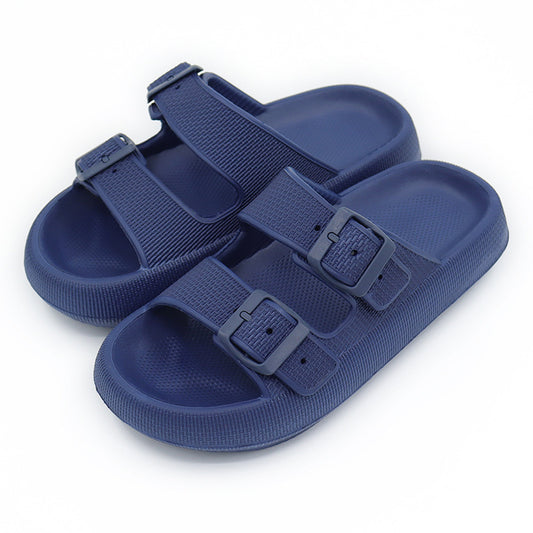 Solid Colour Summer Buckle Soft Bottom Sandals