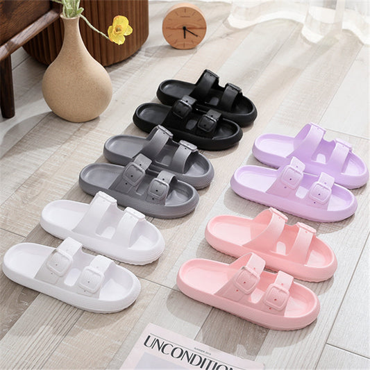 Buckle Thick-soled Slippers