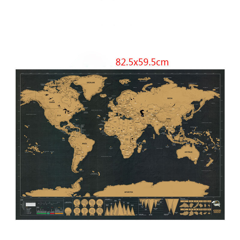 Scratch Your Adventures Black & Gold World Map