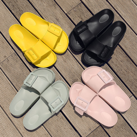 Buckle Slippers Summer Flip-flop Soft Sole Comfortable Sandals