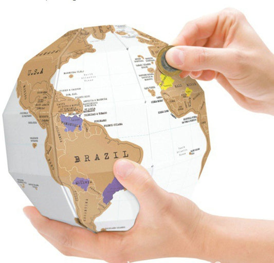 3D Scratch Globe Map