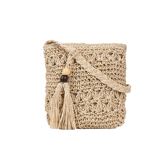 Handmade Woven Straw Crossbody Bag