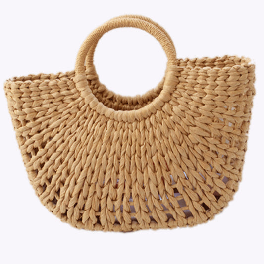 Bow-Tied Woven Vacation Beach Bag