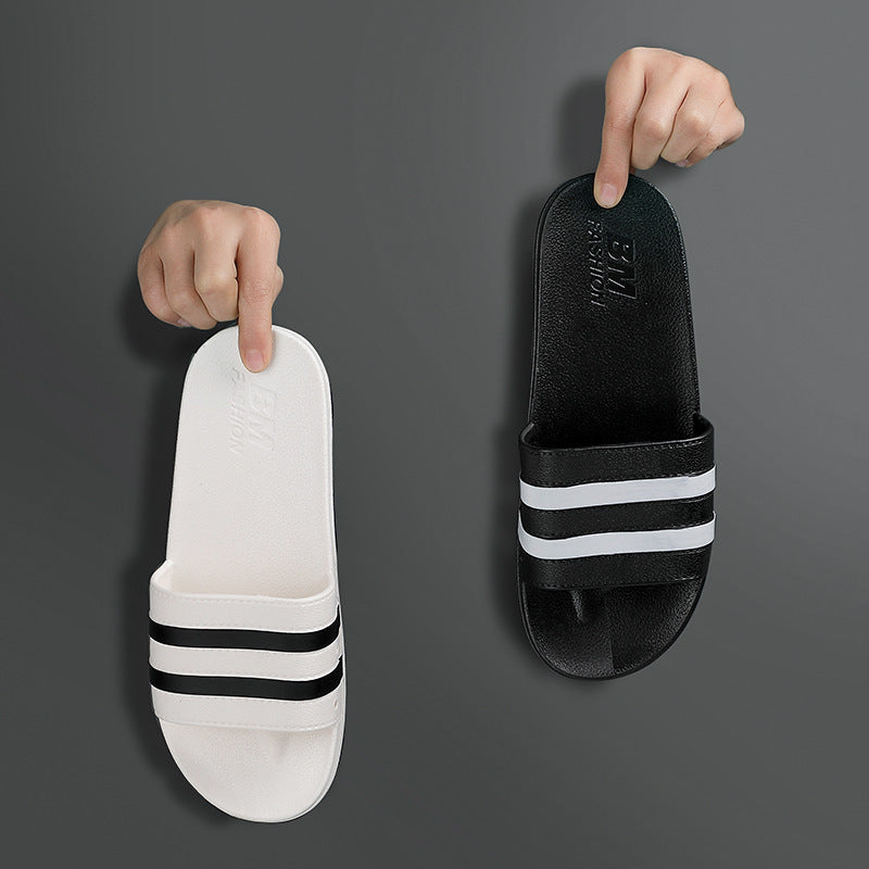 Striped Non-Slip Two-Tone Slides