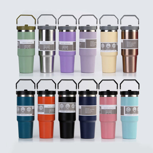Portable Stainless Steel Cup With Handle