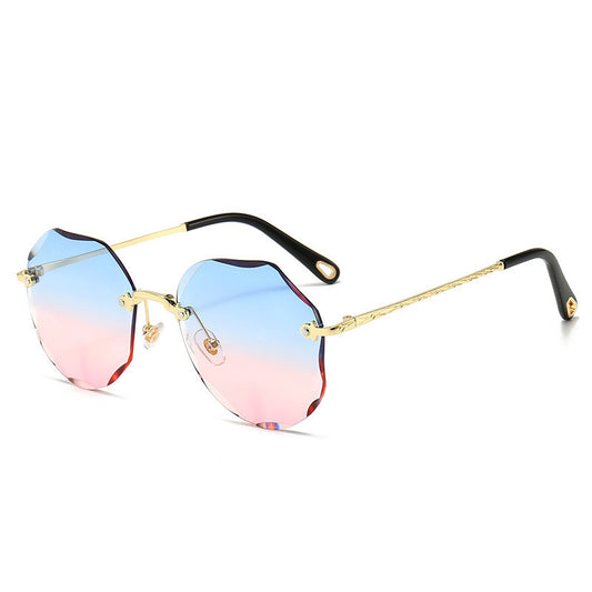 Polygonal Rimless  Sunglasses