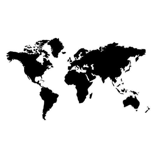 World map carved wall sticker