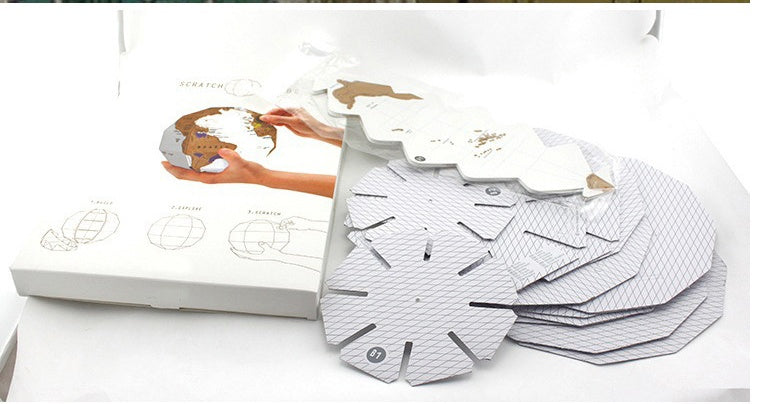3D Scratch Globe Map