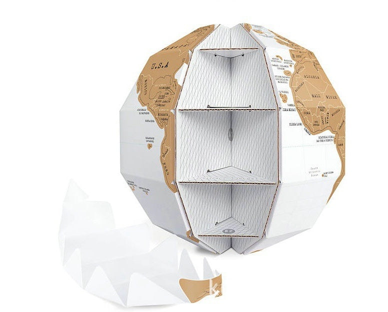 3D Scratch Globe Map
