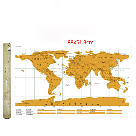 Scratch Your Adventures Black & Gold World Map