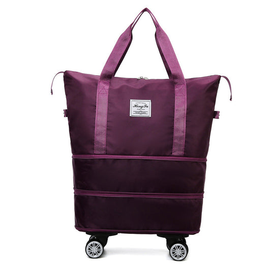 Universal Wheel Travel Bag With Double-layer