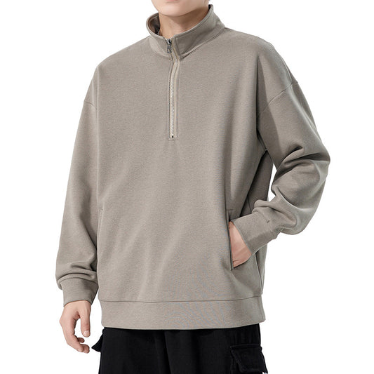 Loose High Collar Cotton Sweater