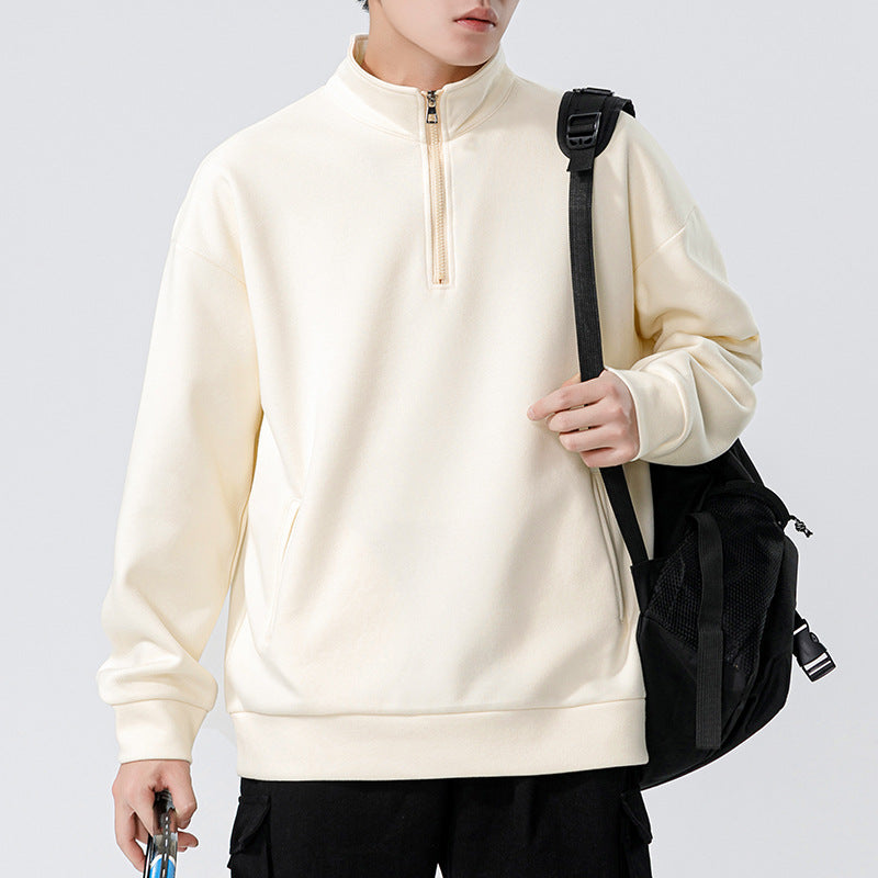 Loose High Collar Cotton Sweater