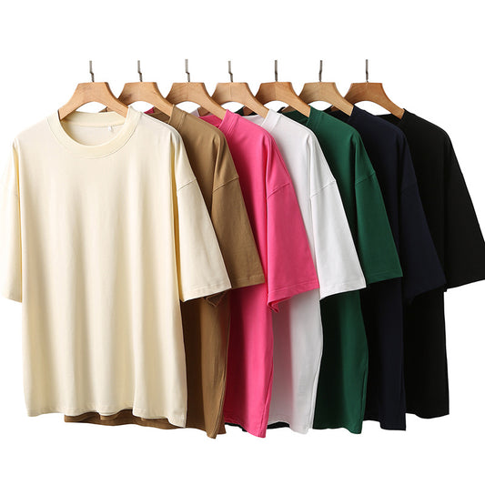 Cotton Short Sleeve Round Neck Loose