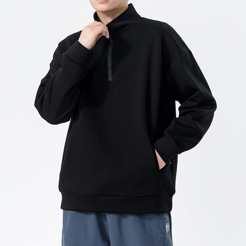 Loose High Collar Cotton Sweater