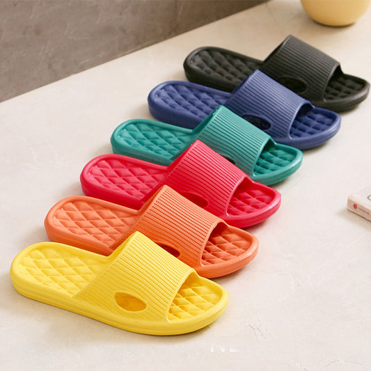 Soft Slippers Non-slip Solid Colour Bright Slides
