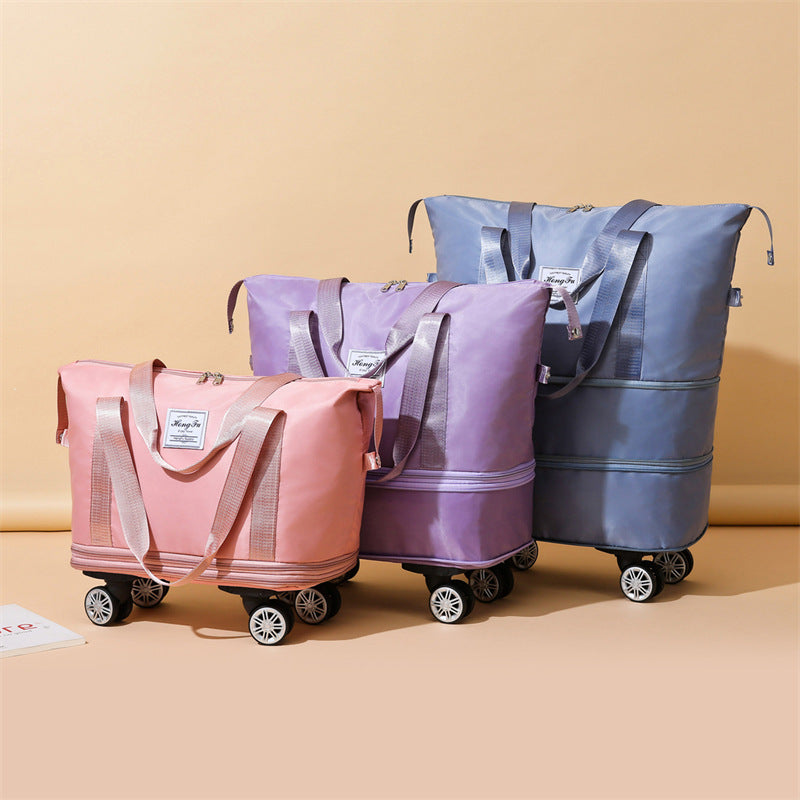 Universal Wheel Travel Bag With Double-layer