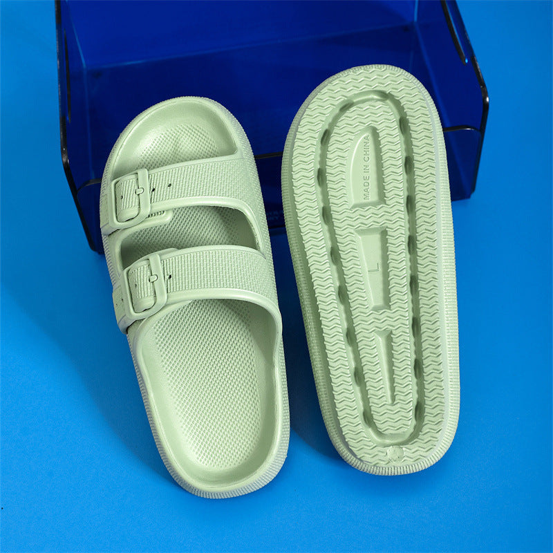 Solid Colour Summer Buckle Soft Bottom Sandals